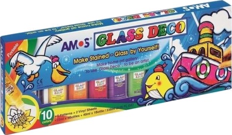 Amos Glass-/Vitrage-Maling Glass Deco 10 Farger 237463 Amos Glass-/Vitrage-Maling Glass Deco 10 Farger 237463