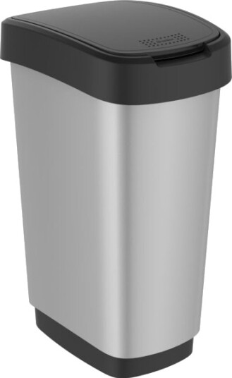 Rotho 11676 25 L Rektangulær Polypropylen Pp Metallisk Sølv Manuell 333 Mm