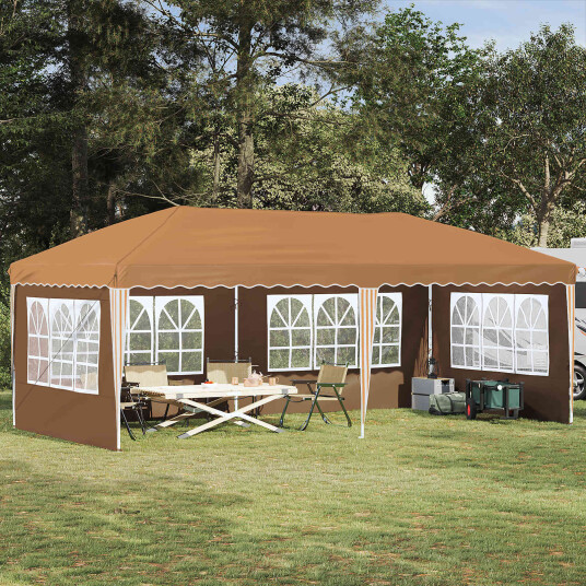  Pop up Festtelt 575 x 289 x 245 cm Beige