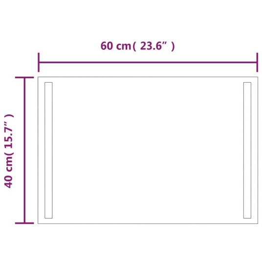 vidaXL Baderomsspeil med LED 40x60 cm