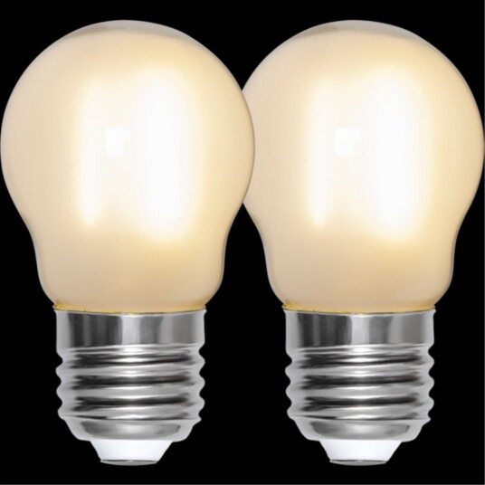 LED pære E27 G45 frostet 2 pakning