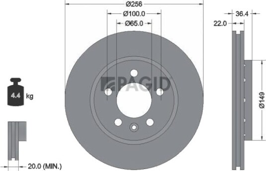 PAGID 53972NC Bremseskive