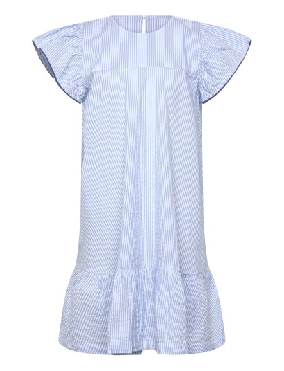 Copenhagen Colors Seersucker Dress W. Frill Sleeves Multi/patterned 122