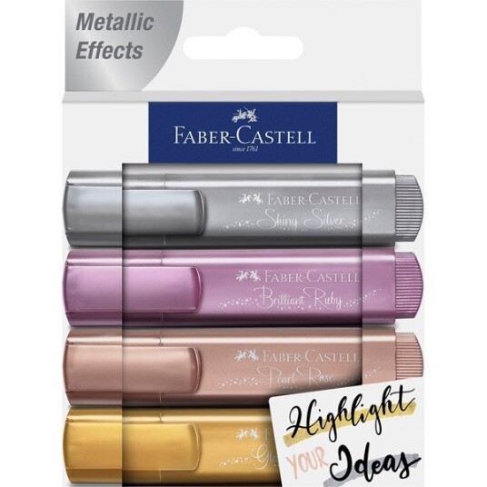 Tekstmarker Faber Metallic Basic 4stk