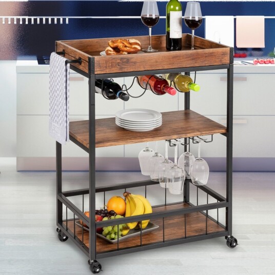 WENKO RUSTICO HYLLEVOGN SORT/VALNØTT