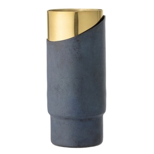 Bloomingville Vase Blå Metall Ø 17 x H 15 cm