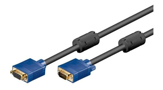 Pro VGA Forlengelseskabel 3m Svart - HD-15 Hann til HD-15 Hun