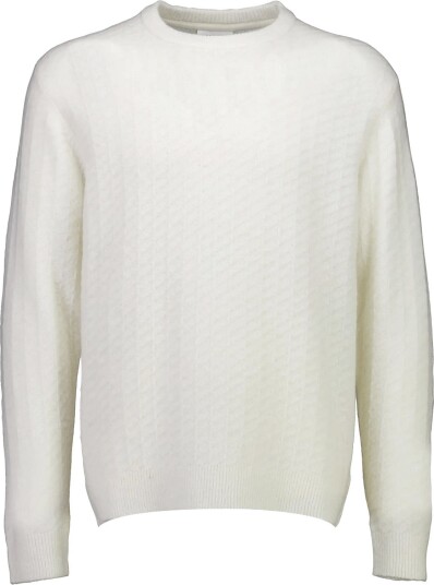 Lindbergh Jacquard Knitted O Neck L/D Sweater White S