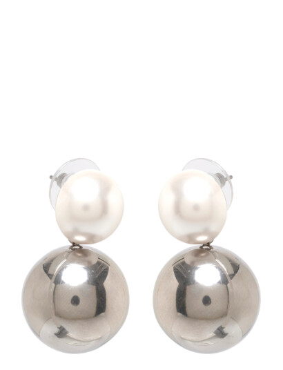 Bud to rose Pearl Globe Earring Silver Silver ONE SIZE