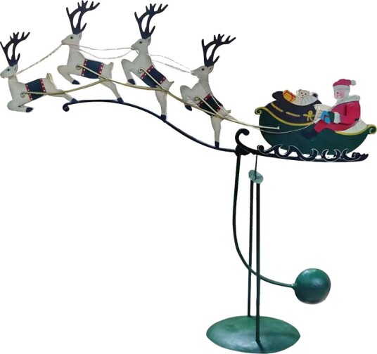 Seasons Christmas Collection Gyngende Nissefar m/Slede 52cm Seasons Christmas Collection Gyngende Nissefar m/Slede 52cm
