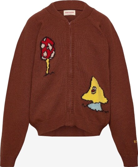 Bobo Choses Mush Monster Duo Zipped Cardigan   BROWN   122