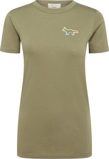 Maison Kitsune Fitted Tee Shirt Khaki green XS