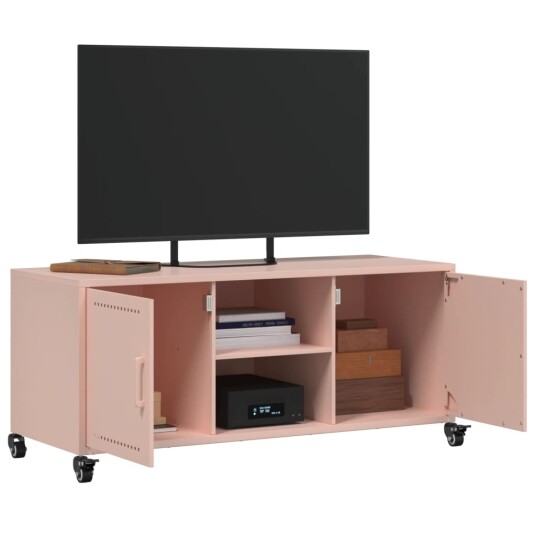 TV-benk rosa 100,5x39x43,5 cm kaldvalset stål