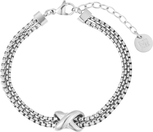 Bud To Rose Cross Bracelet Gold   Silver   ONE SIZE