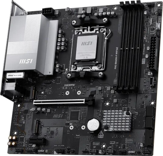 MSI Pro B840M-P Micro ATX Hovedkort med Wi-Fi 6E og AMD B840 Chipset MSI Pro B840M-P Micro ATX Hovedkort med Wi-Fi 6E og AMD B840 Chipset