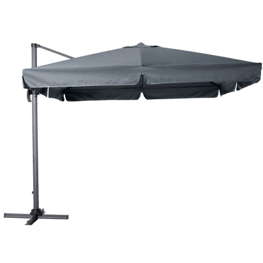 VEGA Fritthengende parasoll Breva; 295x295x270 cm LxBxH; Grå; Kvadratisk
