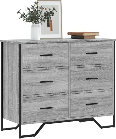 Kommode grå sonoma 91x35,5x74,5 cm konstruert tre