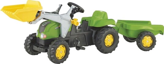 Rolly Toys RollyKid-x Tråtraktor m/ skuff og henger Grønn