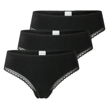 Schiesser Truser 3P Modern Cheeky String Svart bomull 46 Dame Schiesser Truser 3P Modern Cheeky String Svart bomull 46 Dame