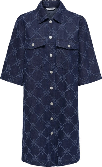ONLY Onlbella Wide Sleeves Print Dress Dnm   Navy   XL