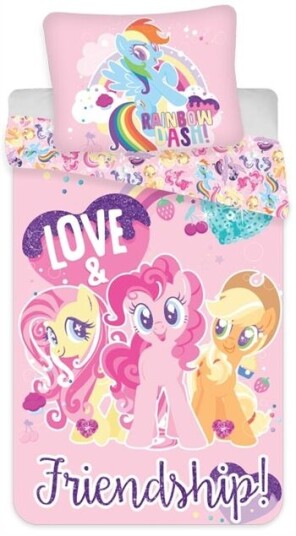 Licens My Little pony sengetøy 140x200 cm Sengesett med My Little pony Friendship 2 i 1 design 100% bomull Licens My Little pony sengetøy 140x200 cm Sengesett med My Little pony Friendship 2 i 1 design 100% bomull