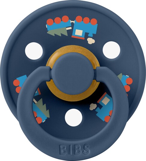 BIBS Colour Smokk Holiday Train Lateks Str. 2, Steel Blue