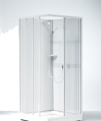 Contura Shower Next NKH VS 70x90 cm, Hvit Lakkert overdel m/prikket styren uten kabinekar