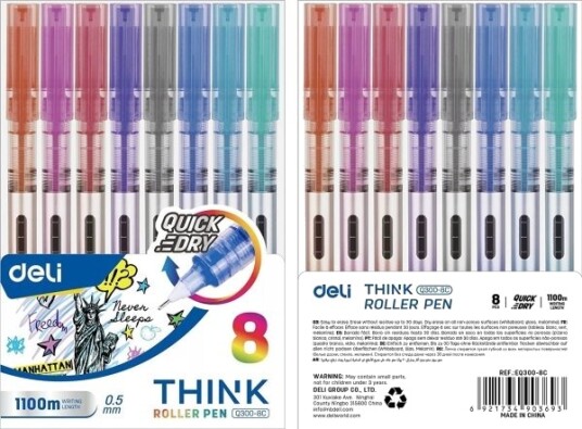 Deli Kulepenn Think 0,5 Mm 8 Farger Deli Deli Kulepenn Think 0,5 Mm 8 Farger Deli