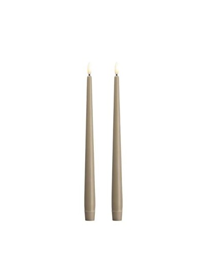 Moods & More LED taper candle   Slim   Kit grey   23x300 mm   2 pcs