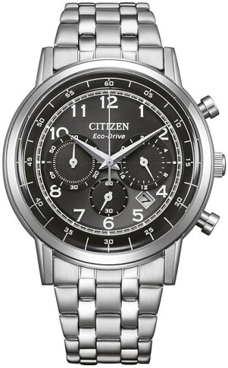 Citizen Herreklokke CA4630 53E Chrono Sort/Stål Ø42 mm Citizen Herreklokke CA4630 53E Chrono Sort/Stål Ø42 mm