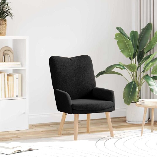 Avslappende stol Svart 63 x 67 x 94 cm stoff Avslappende stol Svart 63 x 67 x 94 cm stoff