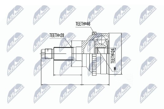 Nty Drivknute drivaksel NTY NPZ KA 326 Nty Drivknute drivaksel NTY NPZ KA 326