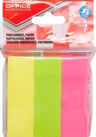 Office Products Indeksfaner Office Products Papir 26X76 Mm 3X100 Ark Hengelapp Miks Farger
