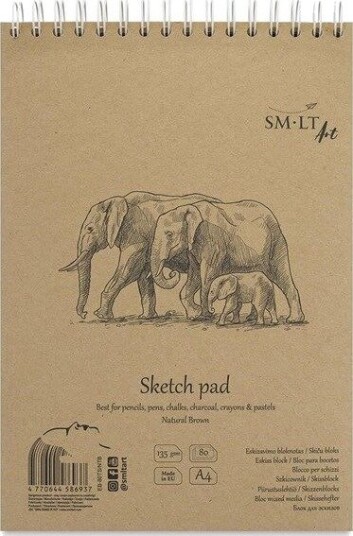 SMLT Drawing pad SKITSE NATUR. BROWN A4. 135g
