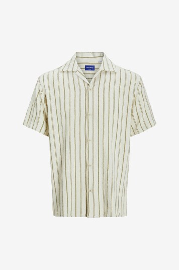 Jack & Jones Skjorte jorCoba Stripe Resort Shirt SS SN Grønn