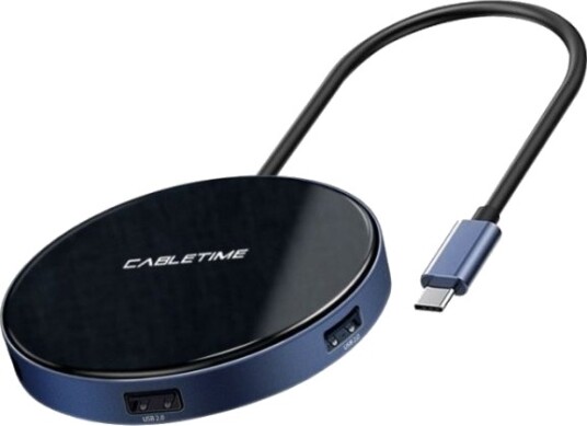 Cabletime 580340208 Usb 3.2 Gen 2 3.1 Gen 2 Type-C Usb 2.0 5000 Mbit/S Sølv Aluminium 60 W