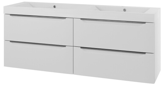 Linn Bad Mari D45cm Servantskap Hvit Matt / 160cm Dobbel 4 Skuffer