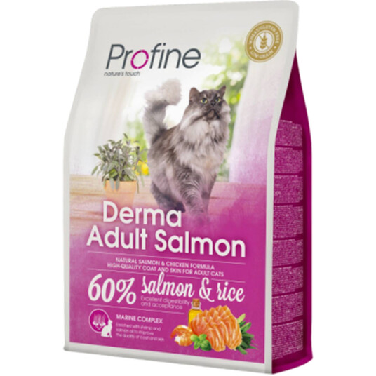 Profine Derma Adult Kattetørrfôr med Laks og Kylling 10 kg for Voksne Katter Profine Derma Adult Kattetørrfôr med Laks og Kylling 10 kg for Voksne Katter