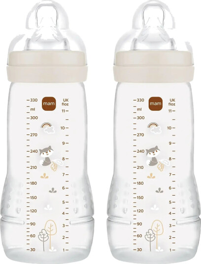 MAM Easy Active 330ml Tåteflaske 2-pakk Nøytral