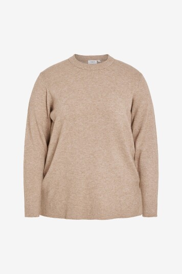 Evoked Vila Genser viRil O neck L/S Knit Top/cur Brun Evoked Vila Genser viRil O neck L/S Knit Top/cur Brun