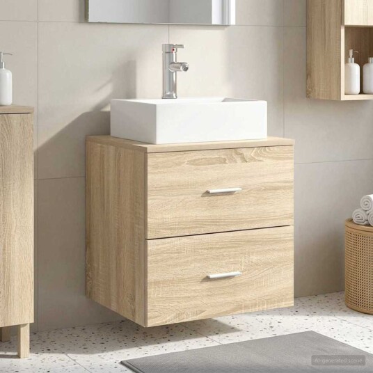  Vegghengt vaskeservant Sonoma eik 49,5 x 41 x 62,5 cm