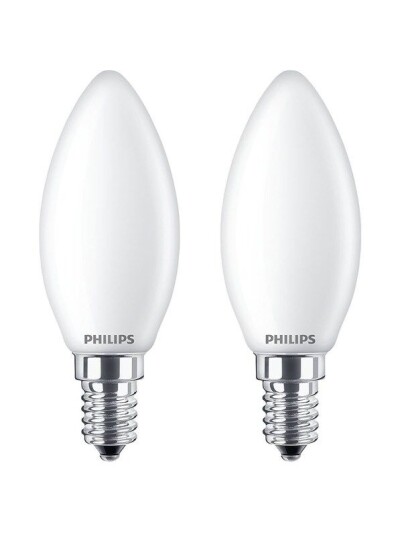 Philips LED-lyspære LED classic 40W B35 E14 WW FR ND 2PF/6 E14 Philips LED-lyspære LED classic 40W B35 E14 WW FR ND 2PF/6 E14