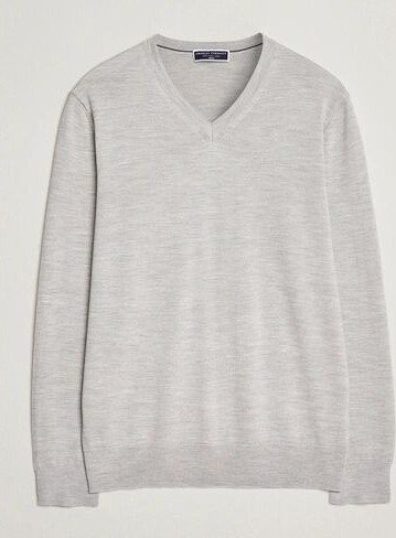 Charles Tyrwhitt Pure Merino V Neck Jumper Silver Grey