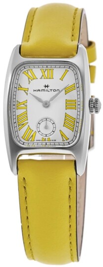 Hamilton Dameklokke H13321812 American Classic Boulton Hvit/Lær