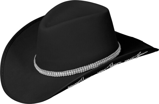 Wilbers & Wilbers Cowboyhatt Svart med Glitterstjerner One size 009132-V00