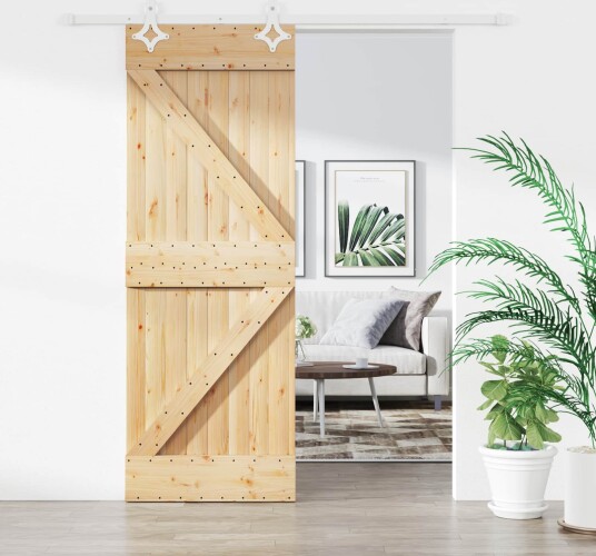 Skyvedør Naturlig og Hvit 80 x 210 cm Heltre furu Skyvedør Naturlig og Hvit 80 x 210 cm Heltre furu