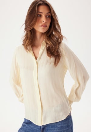 GANT Reg Satin Striped Shirt Cream 42 GANT Reg Satin Striped Shirt Cream 42