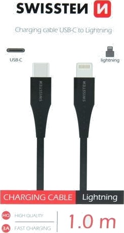 Swissten Usb-C Til Lightning 1,0 M Svart
