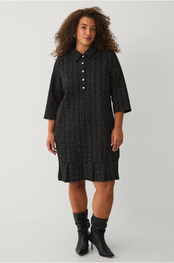 Zizzi Kjole Elea 3/4 Abk Dress Svart