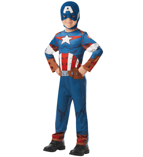 Captain America Captain America Classic Costume - Blue - 7-8Y